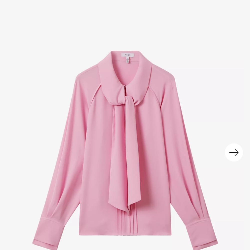 Reiss Pink Tie-Neck REISS
Ella tie-neck woven blouse size UK 12 = US 8